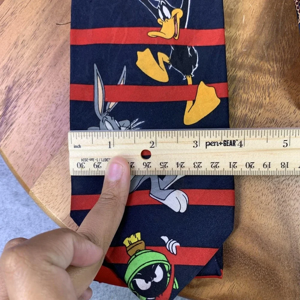 Vintage Looney Tunes Mania Tie Lot Men Set of 4 Marvin Martian Taz Bugs 90s Silk